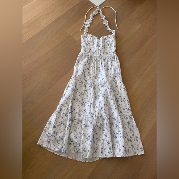 NWOT: Reformation Linen Montecito Floral Dress - Picture 2 of 5